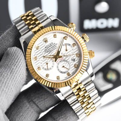 Rolex Daytona 9100 Movement 41mm TT/YG Jubilee Band Six Hands Watch